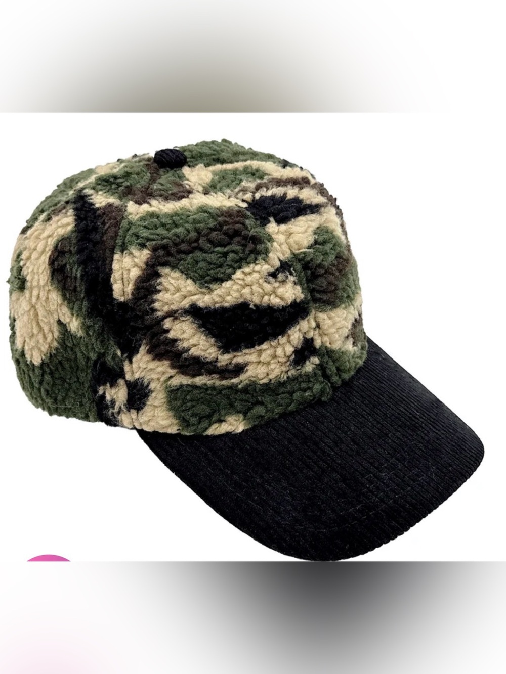 Do everything in love Sherpa Camo Baseball Cap - Green Tan Black
